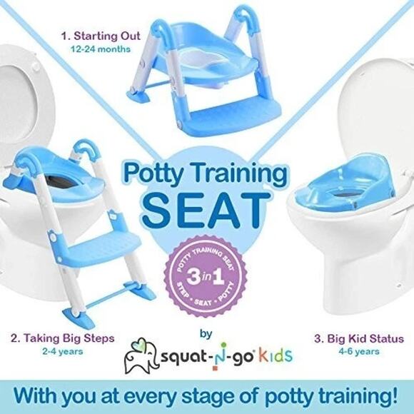 3 In 1 Bambino Booster Potty Training System with Free Standing Potty, Step Stoo - Picture 2 of 3